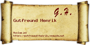 Gutfreund Henrik névjegykártya